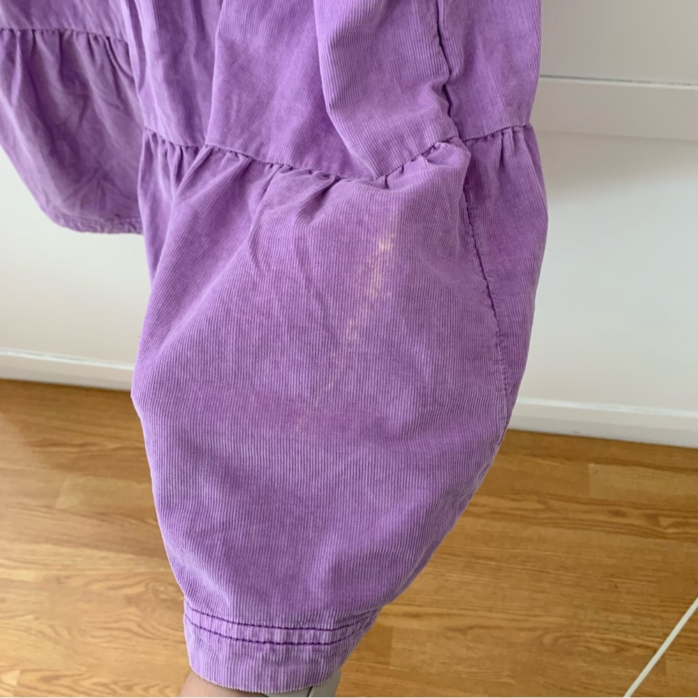 Anthropologie Pilcro Harper Lilac Corduroy V Puff Long Pocket Dress Size XS - Picture 13 of 13